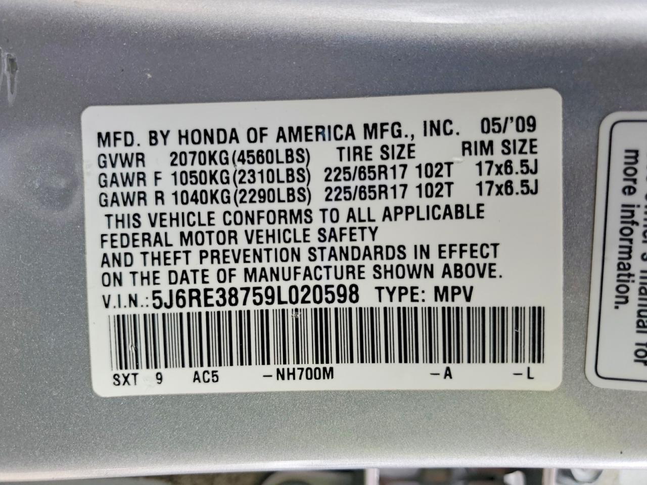 2009 HONDA CR-V