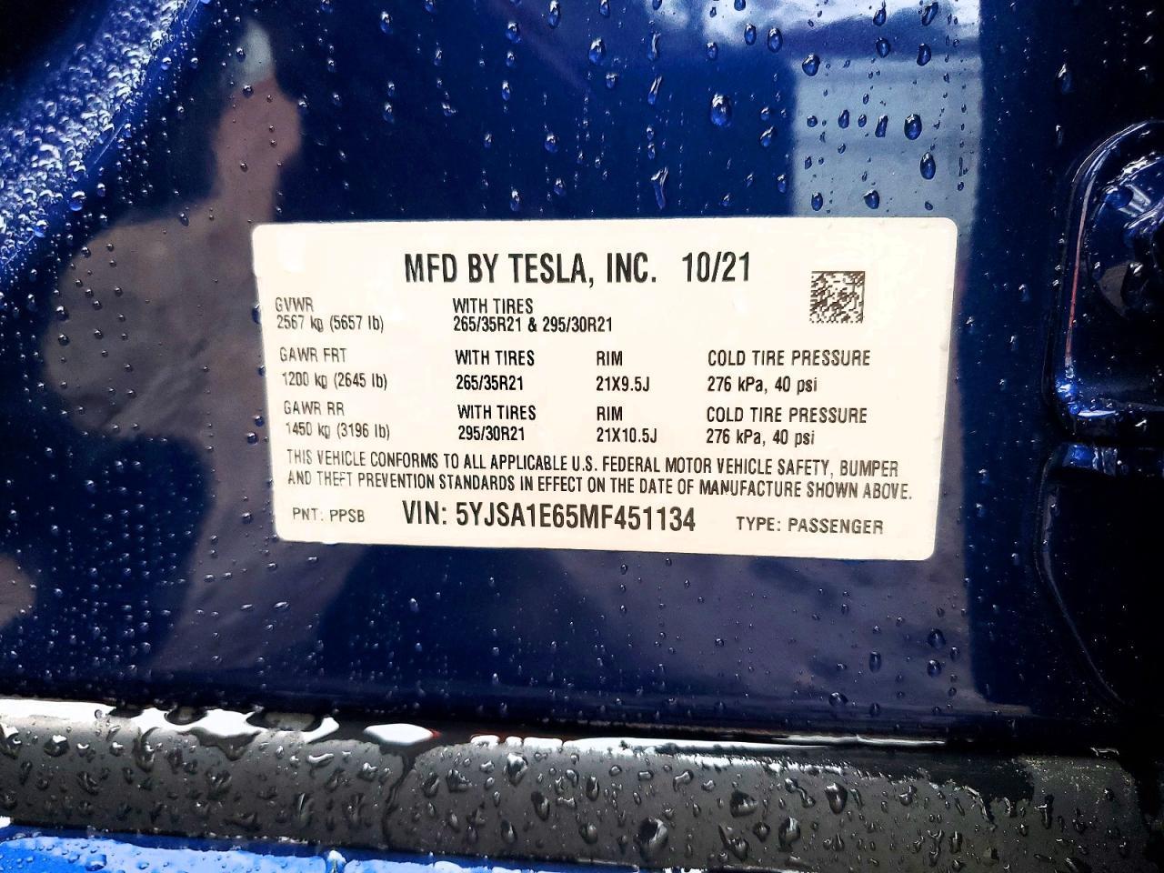 2021 TESLA MODEL S