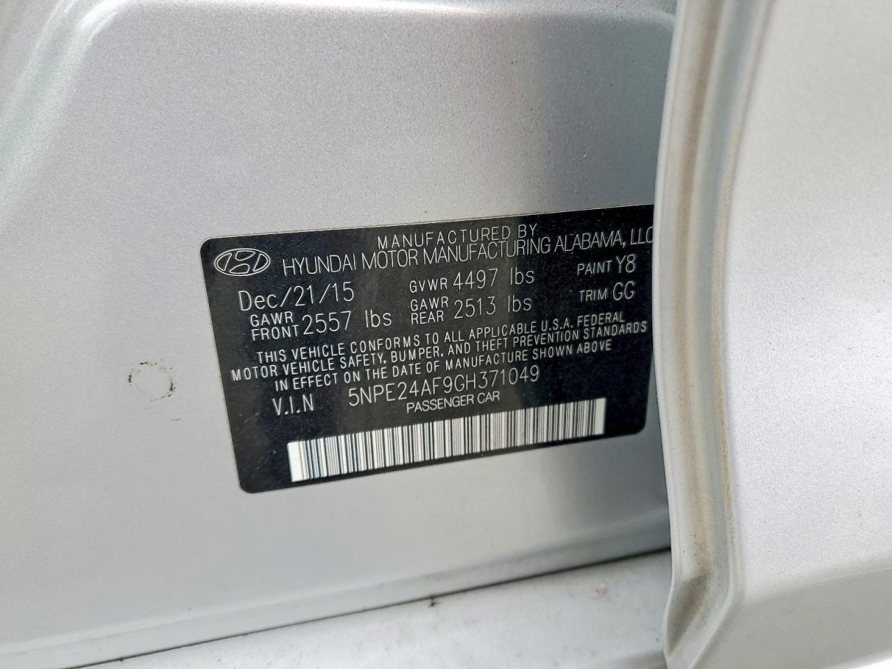 2016 HYUNDAI SONATA