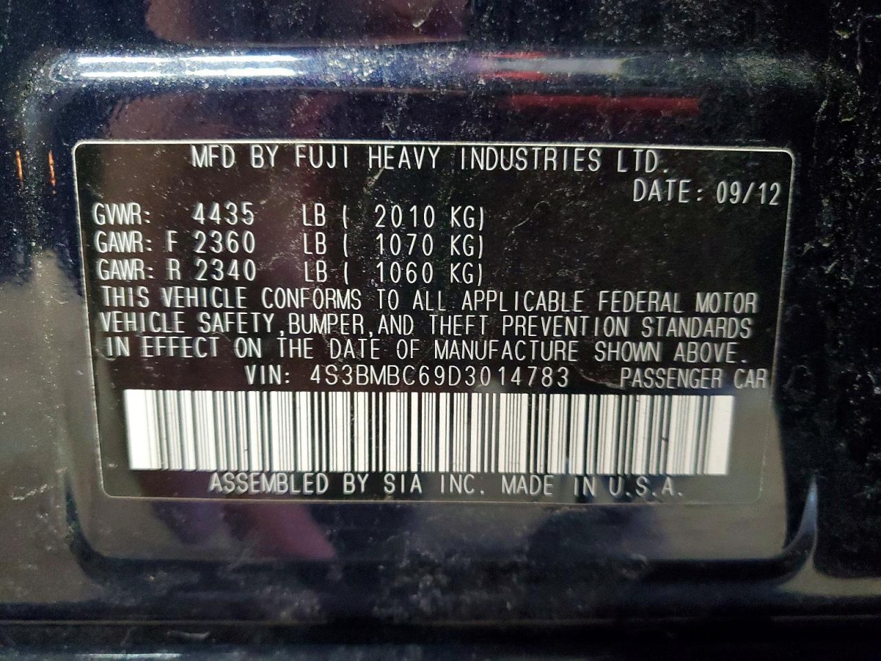 2013 SUBARU Legacy