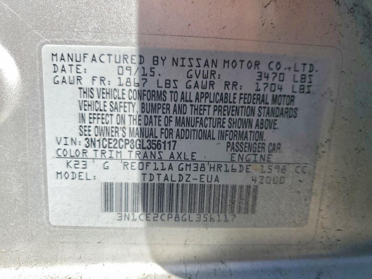 2016 NISSAN Versa Note