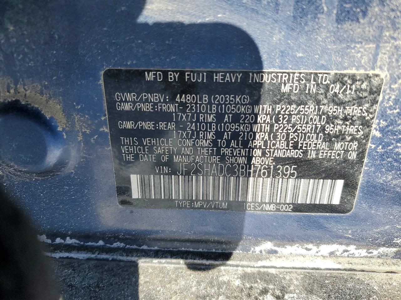 2011 SUBARU FORESTER