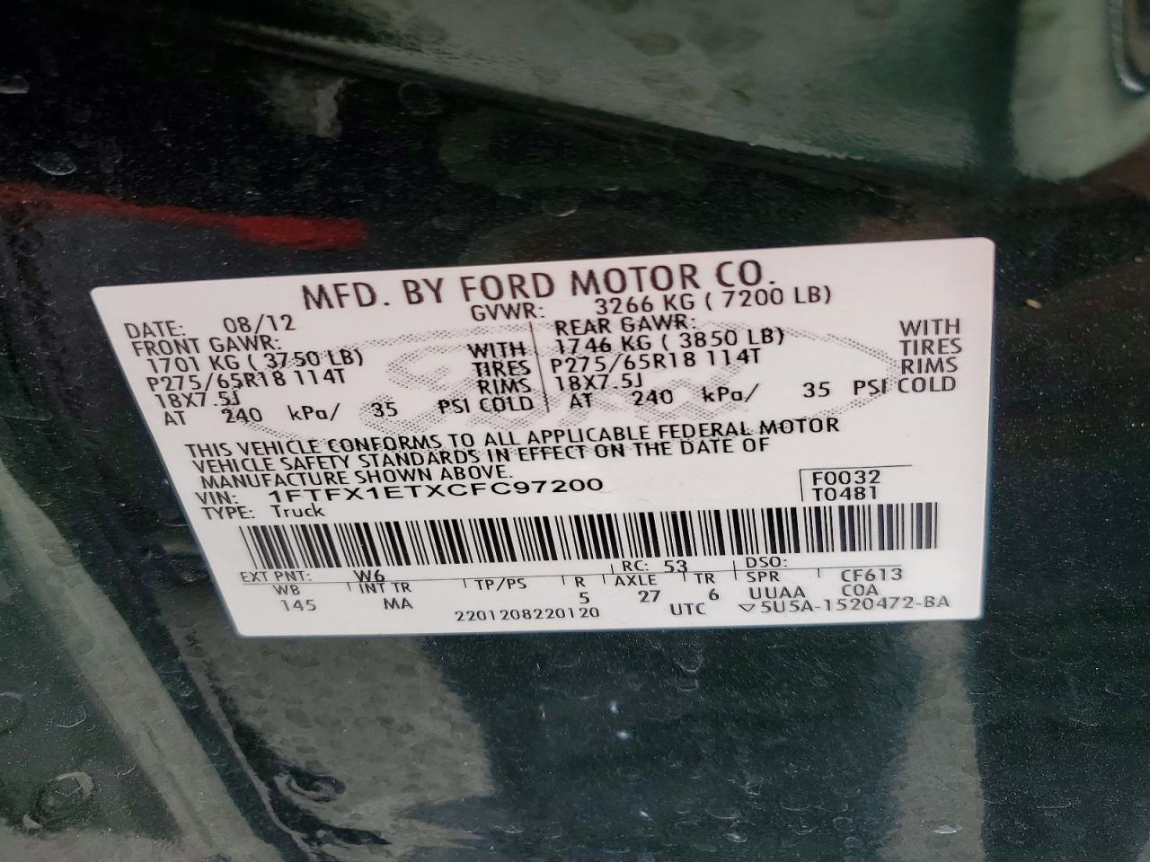 2012 FORD F-150