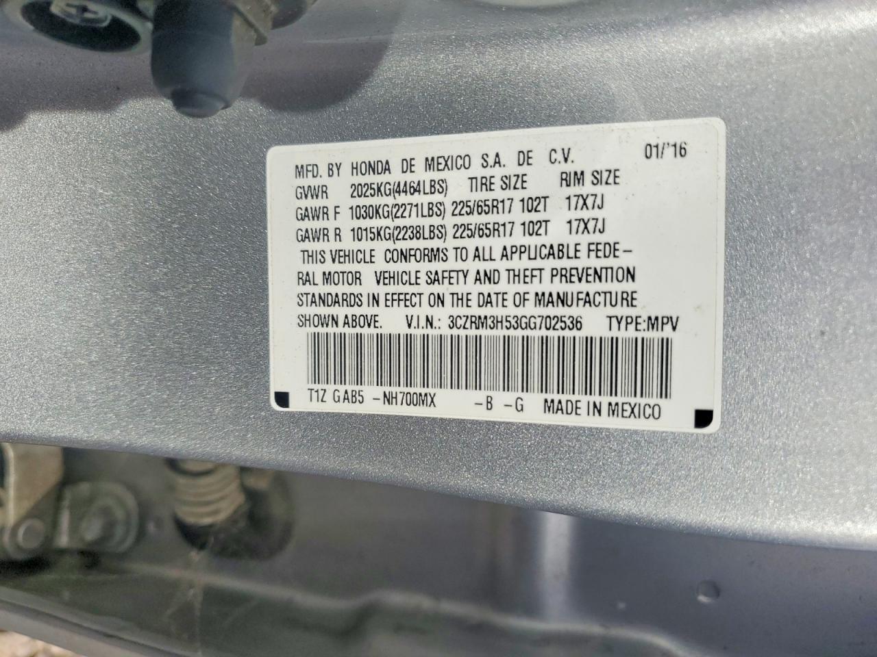2016 HONDA CR-V