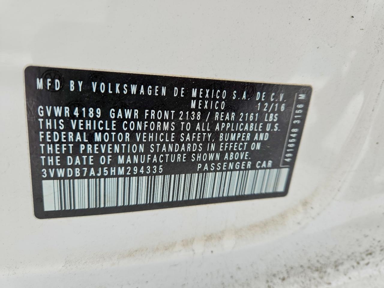 2017 VOLKSWAGEN JETTA
