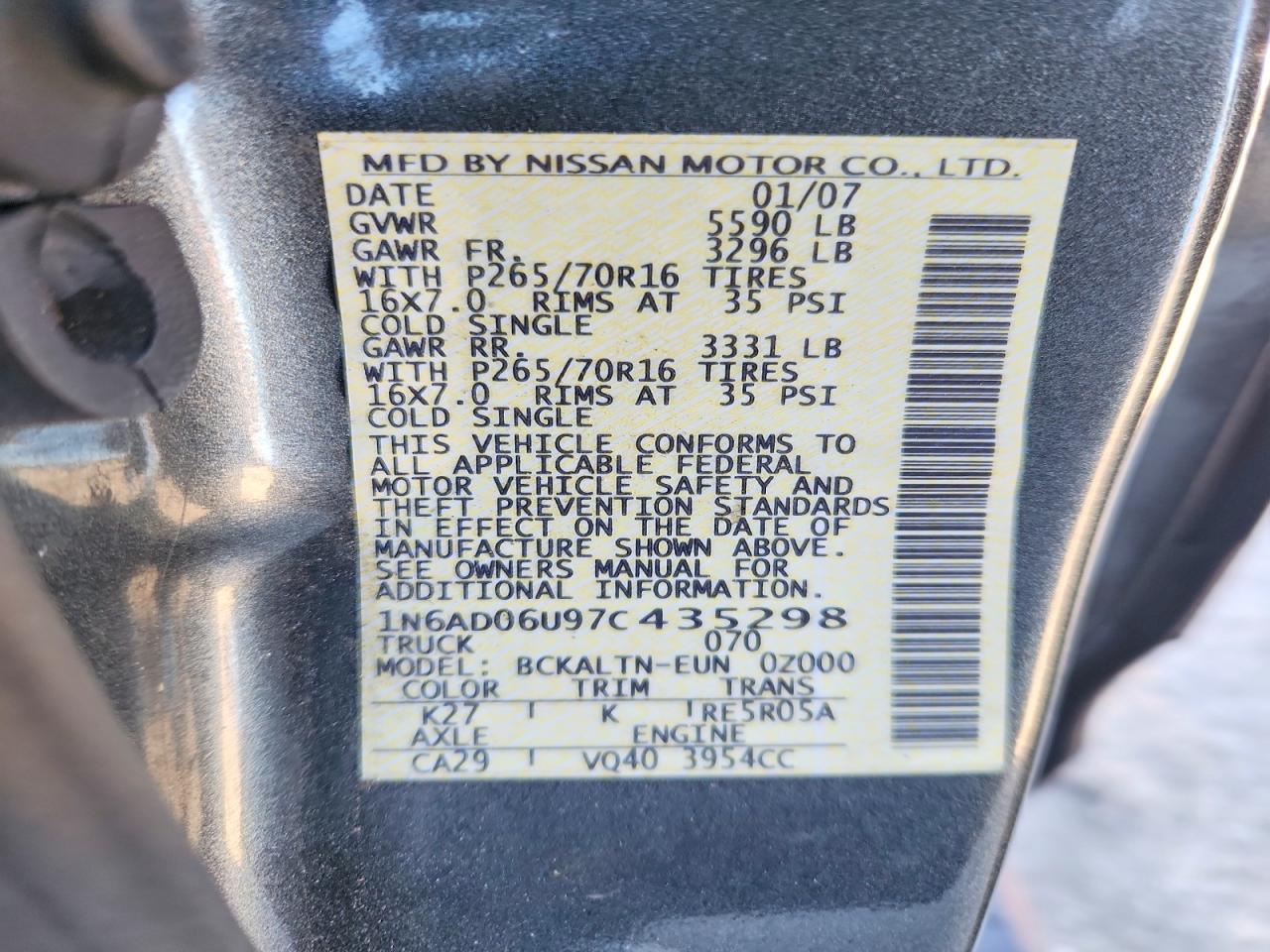2007 NISSAN Frontier
