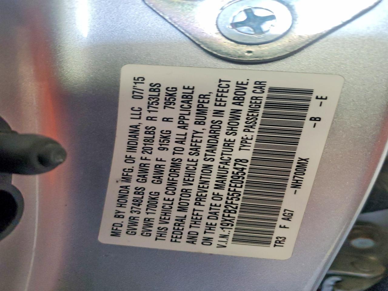 2015 HONDA CIVIC