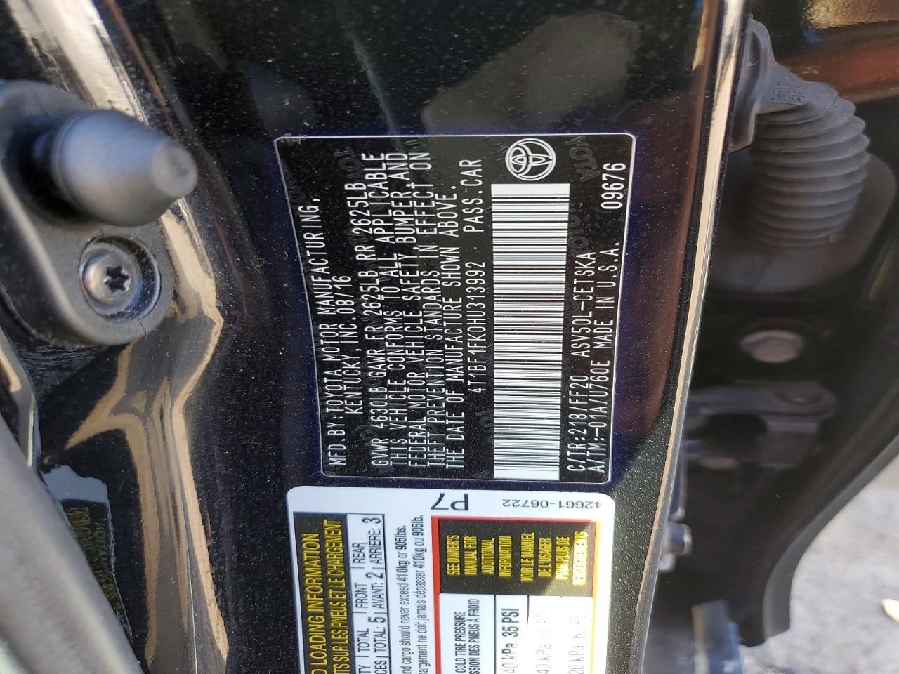 2017 TOYOTA CAMRY