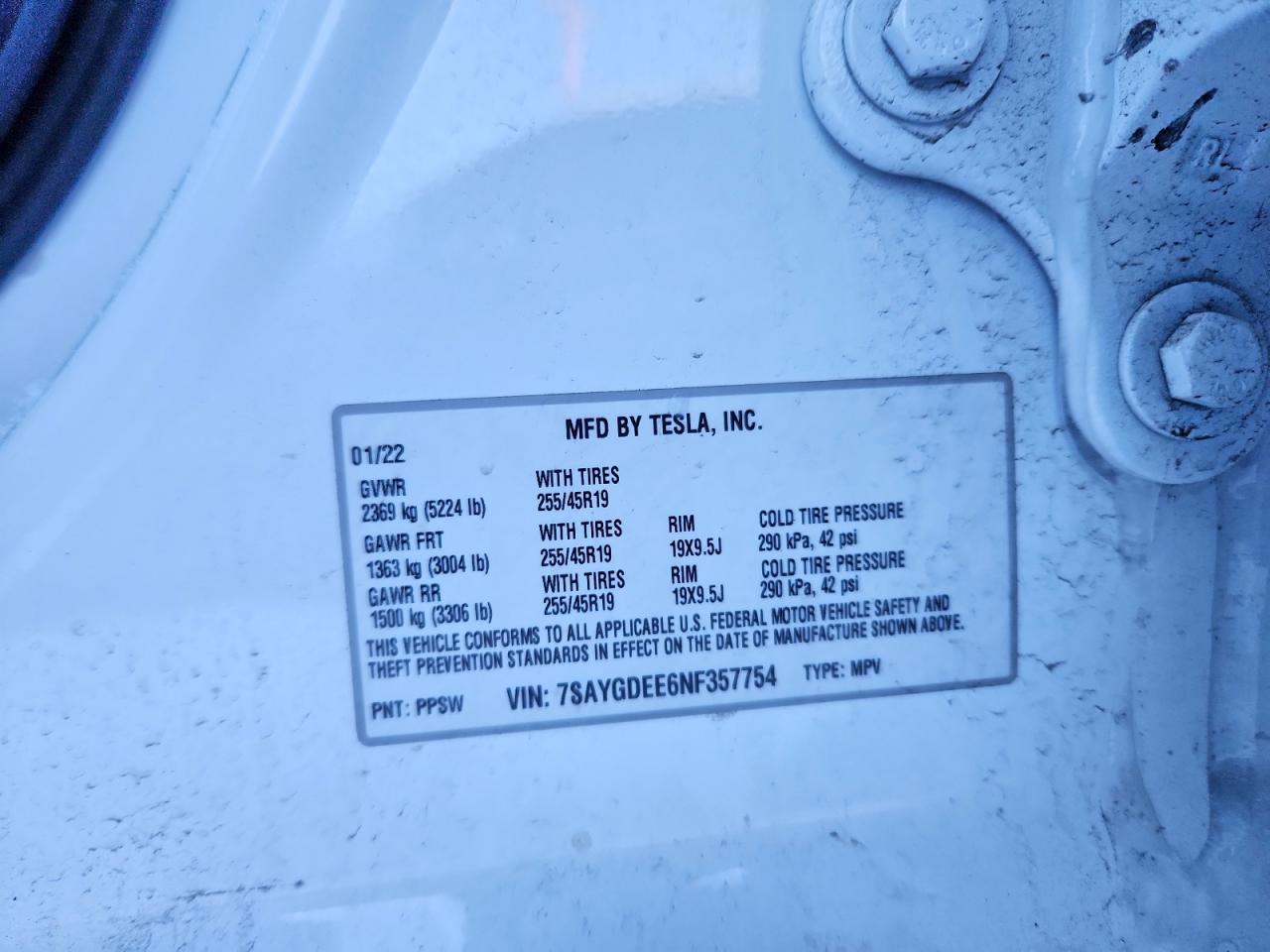 2022 TESLA MODEL Y