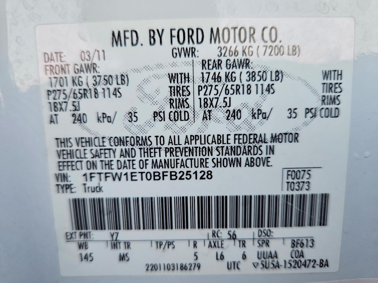 2011 FORD F-150