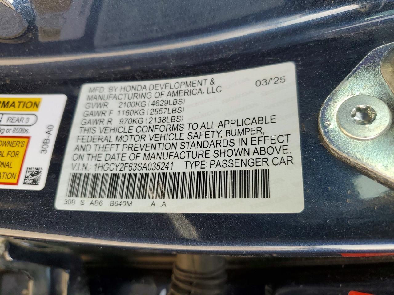 2025 HONDA ACCORD