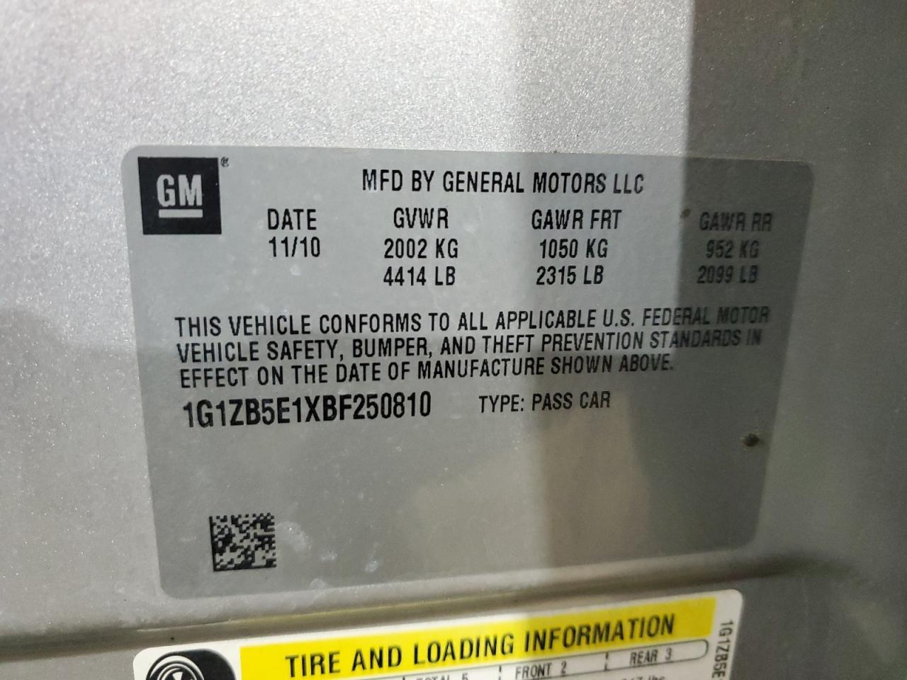 2011 CHEVROLET MALIBU