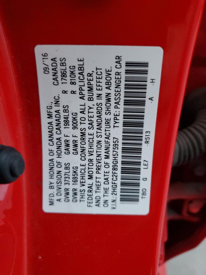 2016 HONDA CIVIC
