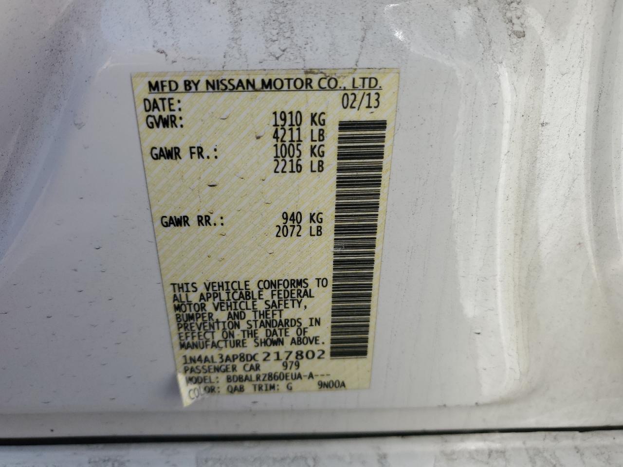 2013 NISSAN ALTIMA