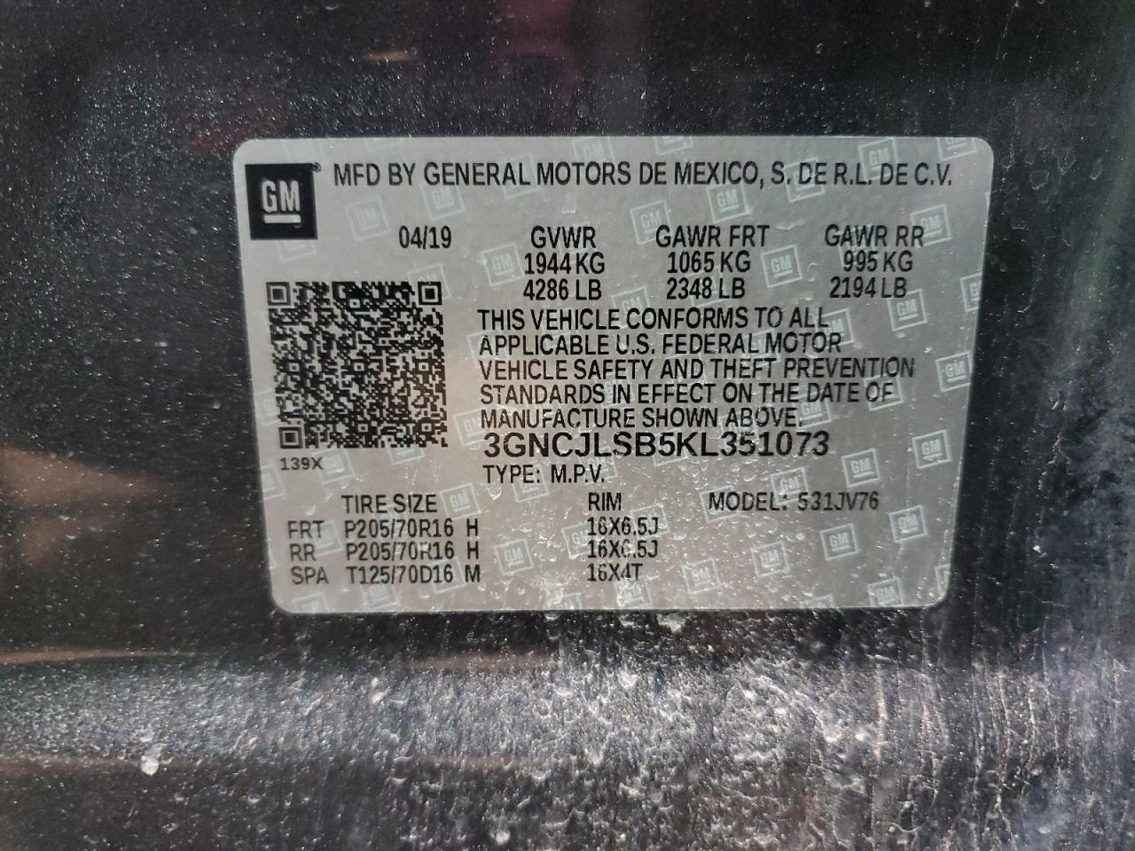 2019 CHEVROLET TRAX