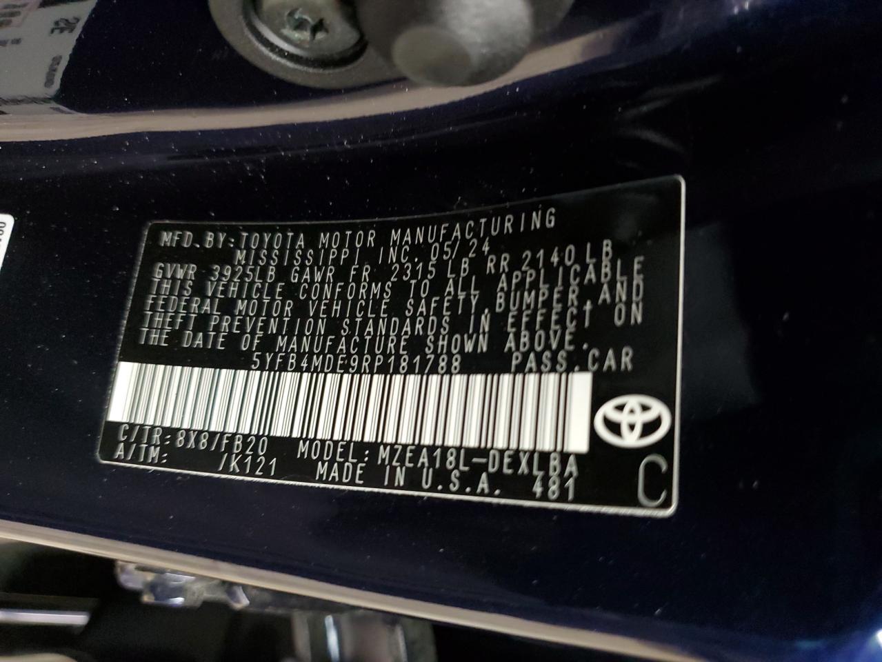 2024 TOYOTA COROLLA
