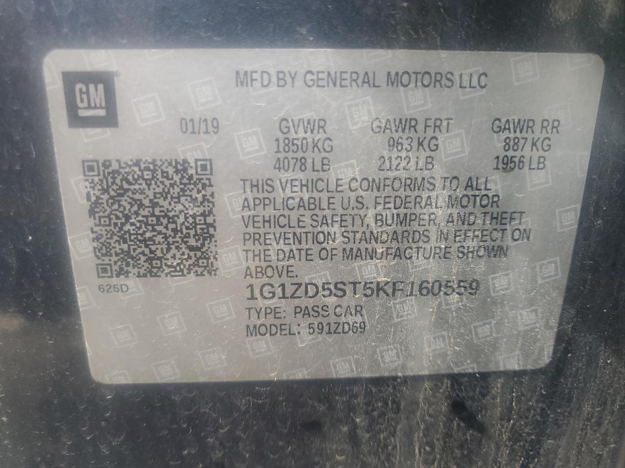 2019 CHEVROLET MALIBU