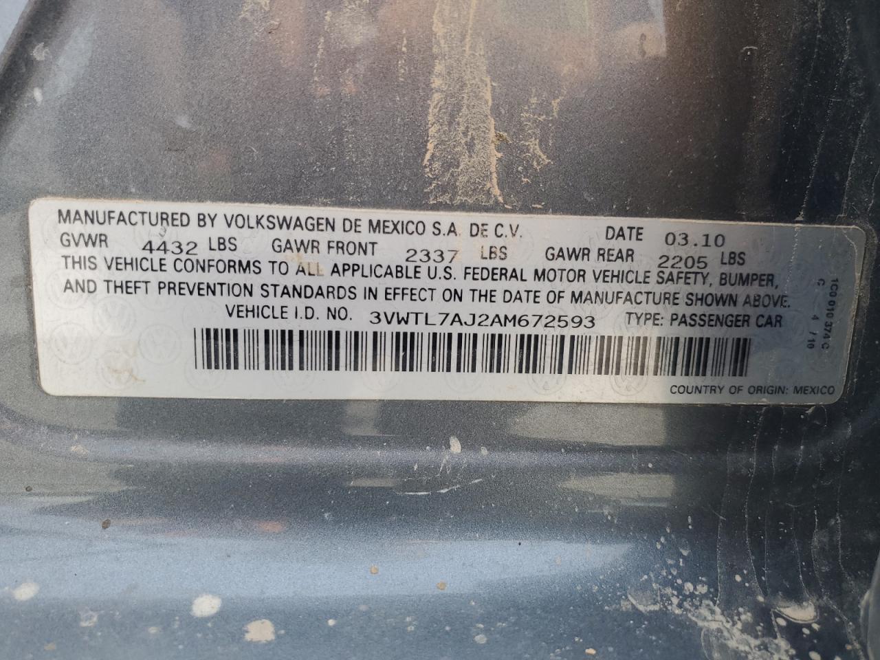2010 VOLKSWAGEN JETTA