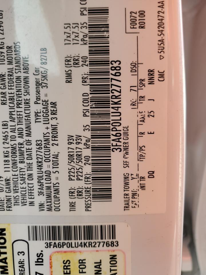 2019 FORD FUSION