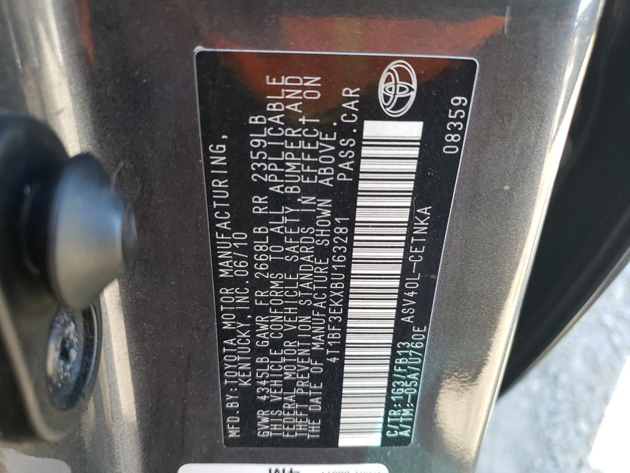 2011 TOYOTA CAMRY