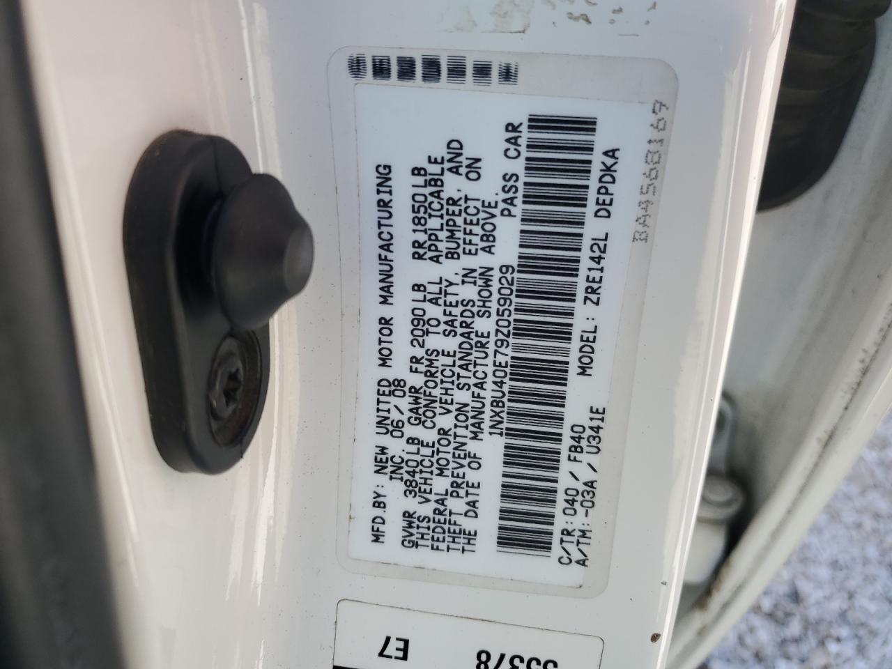 2009 TOYOTA COROLLA