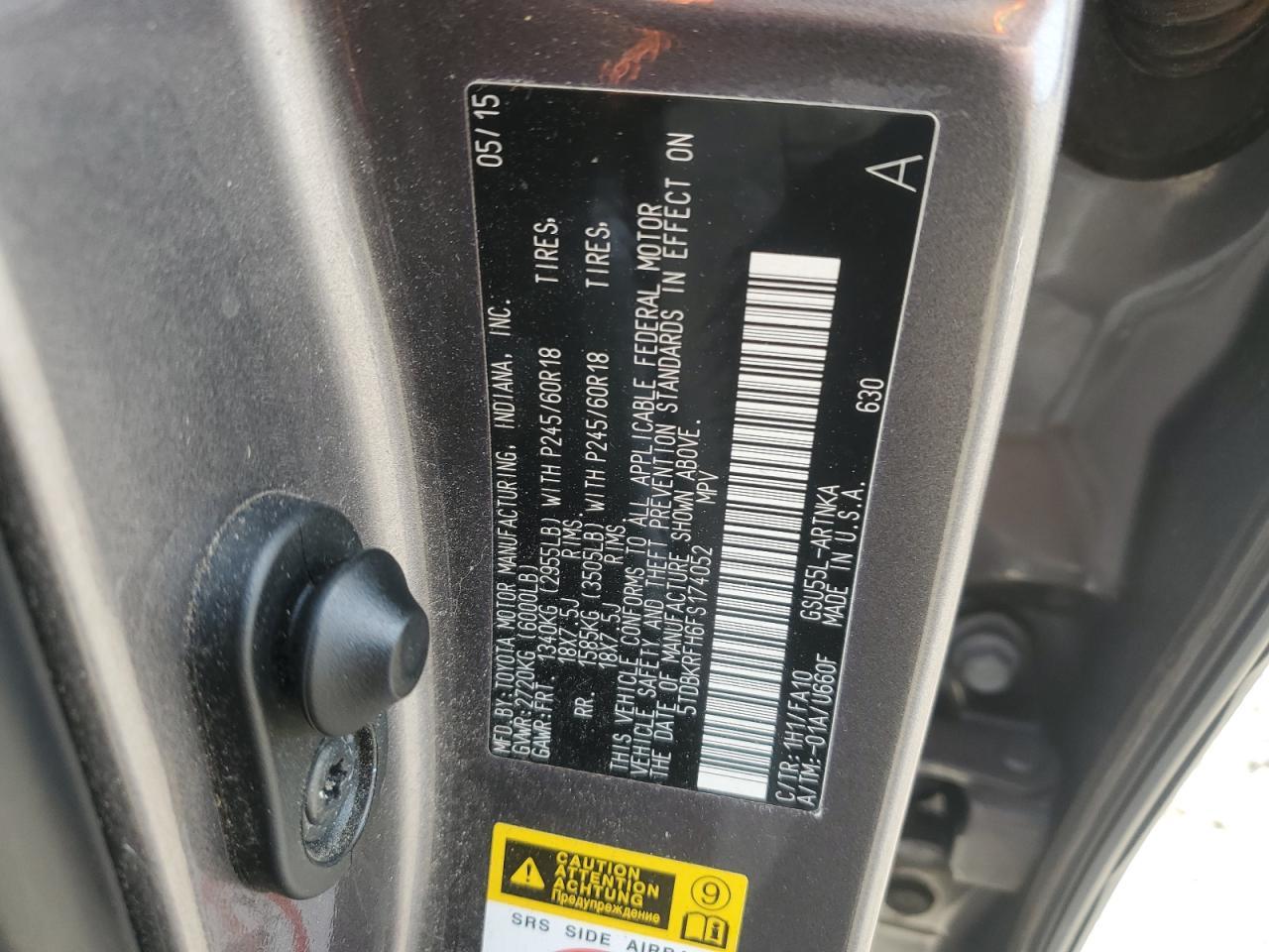 2015 TOYOTA HIGHLANDER