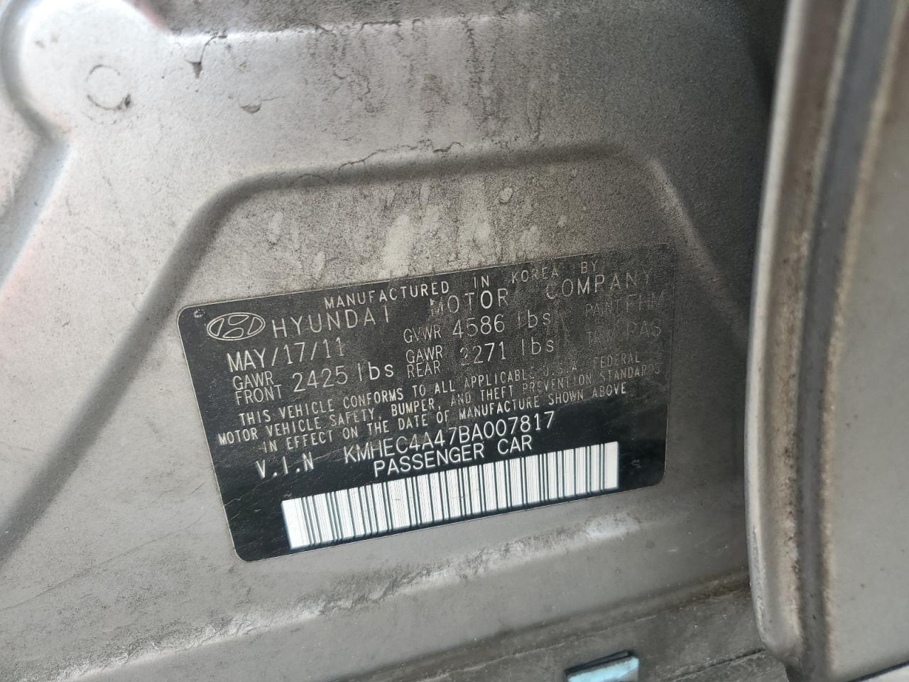 2011 HYUNDAI SONATA