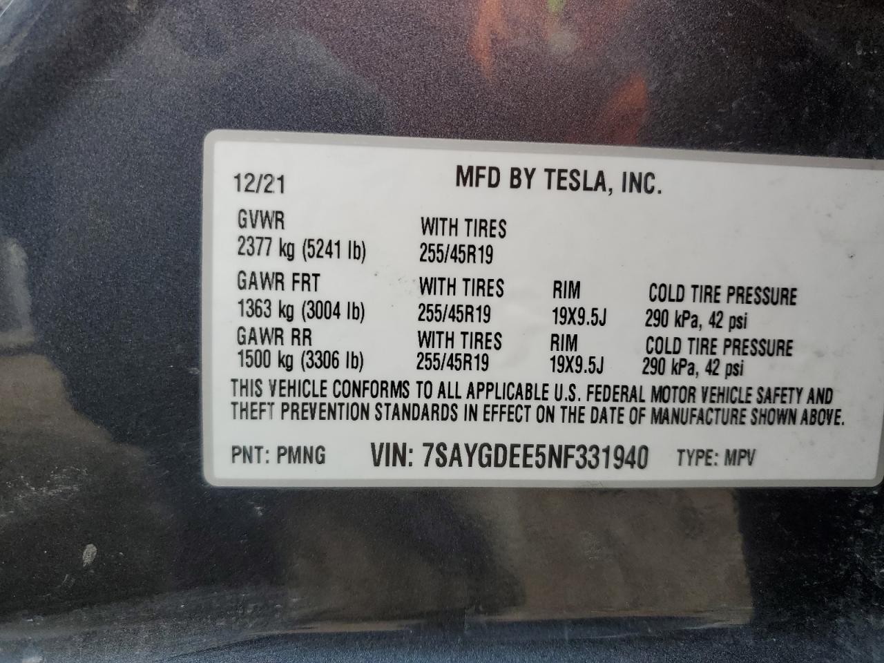 2022 TESLA MODEL Y