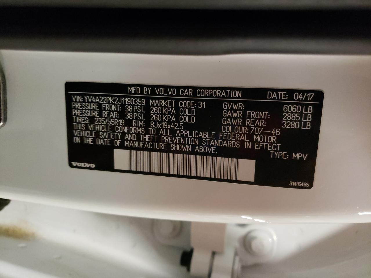 2018 VOLVO XC90
