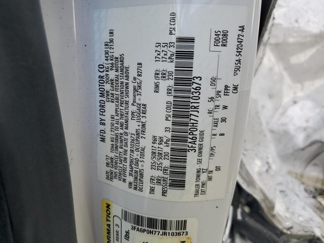 2018 FORD FUSION