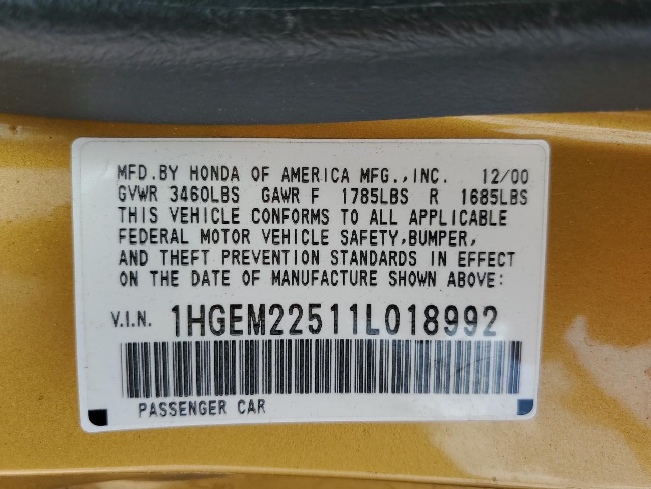 2001 HONDA CIVIC