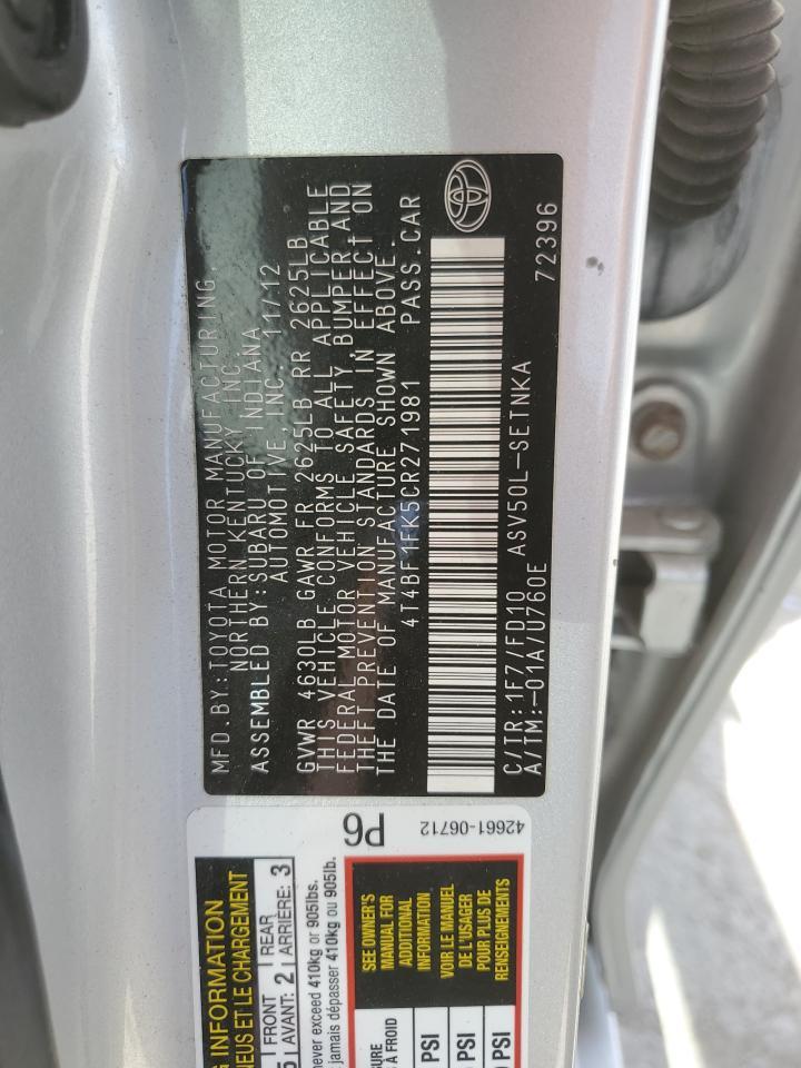 2012 TOYOTA CAMRY