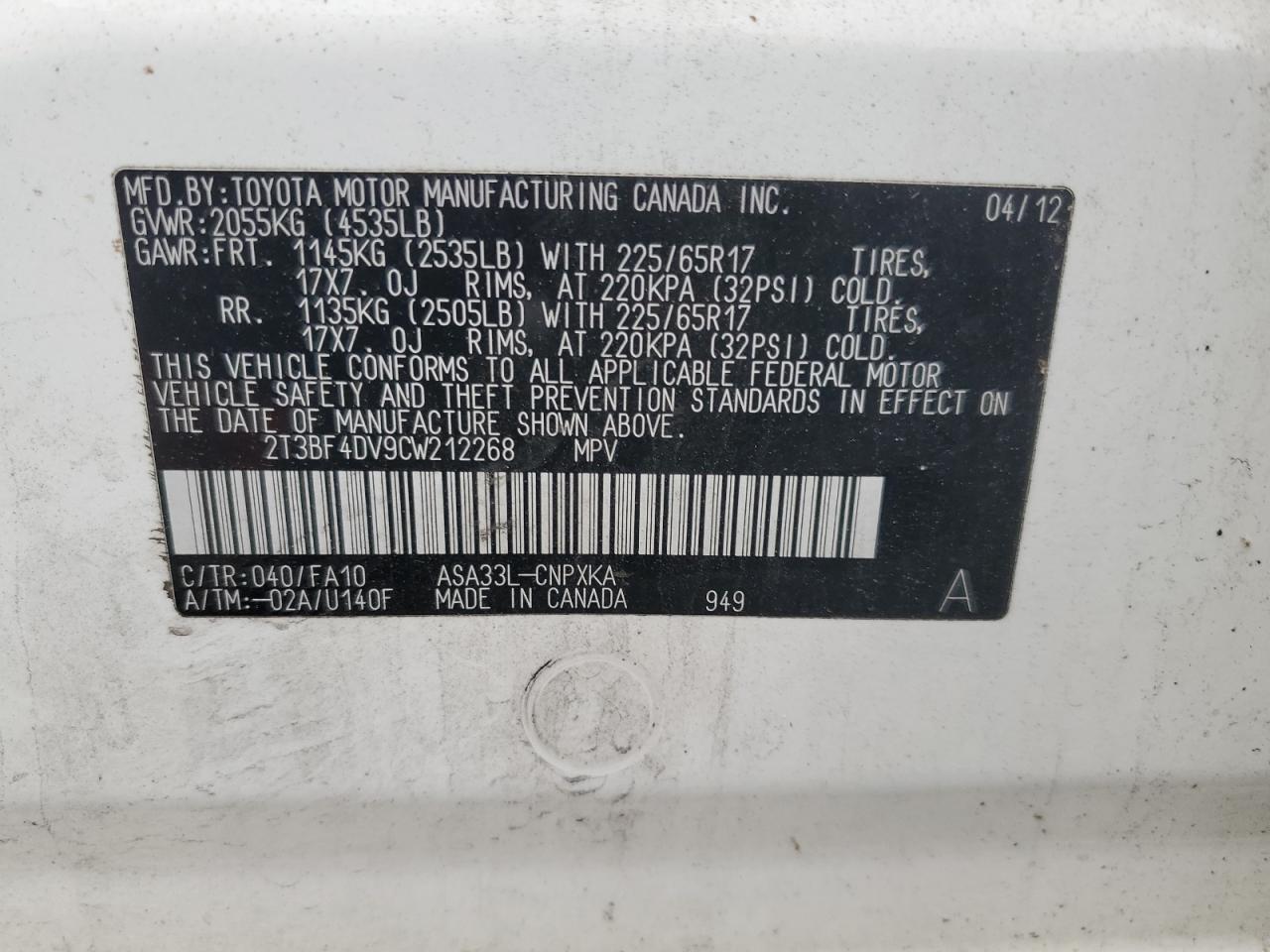 2012 TOYOTA RAV4