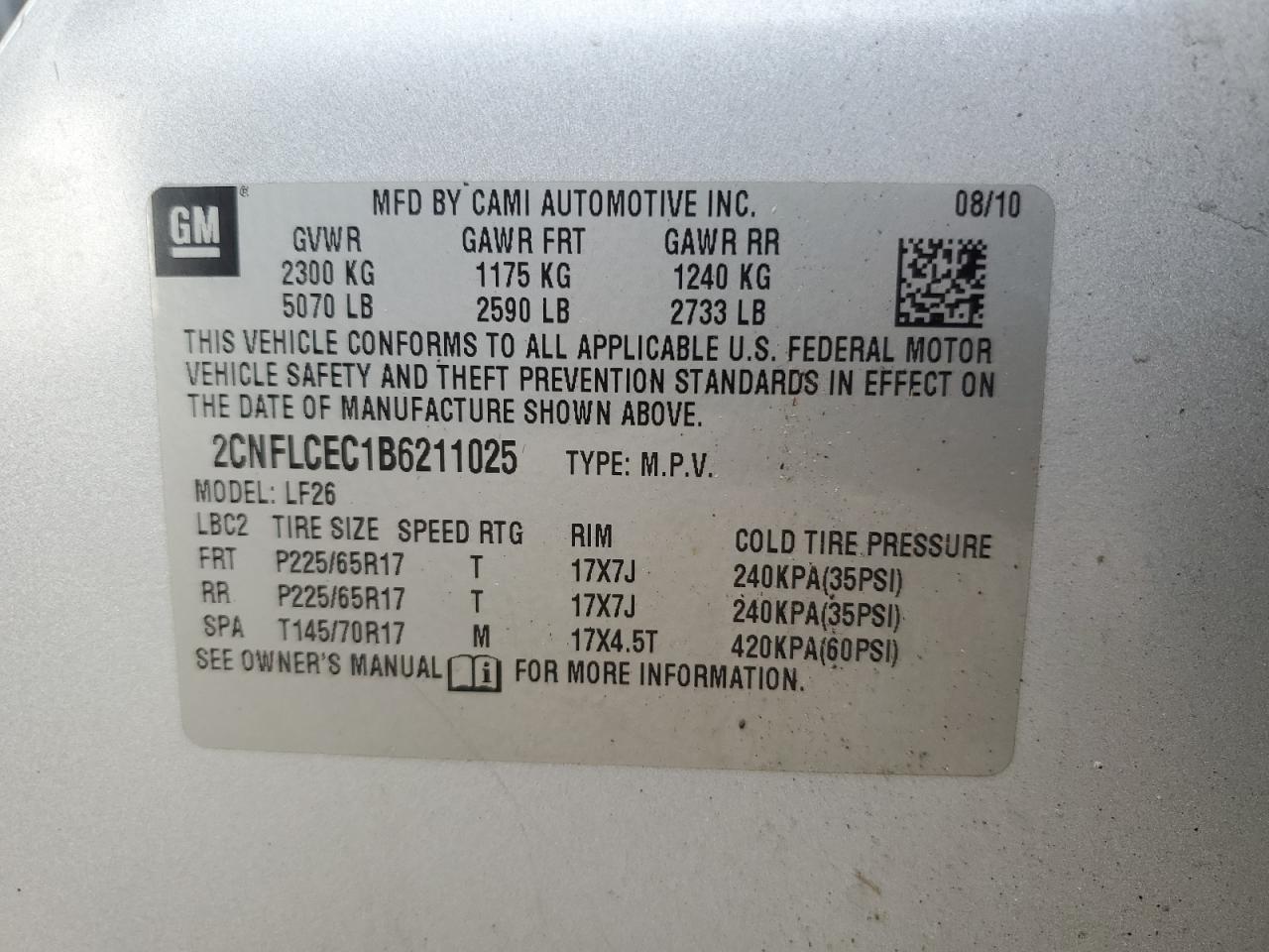 2011 CHEVROLET EQUINOX