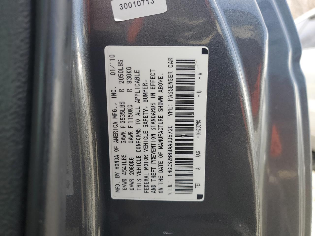 2010 HONDA ACCORD