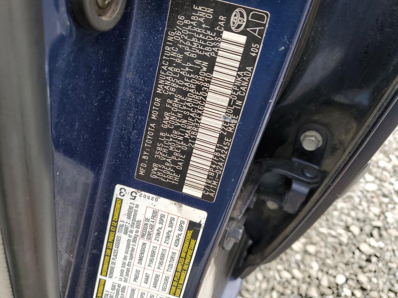 2006 TOYOTA COROLLA