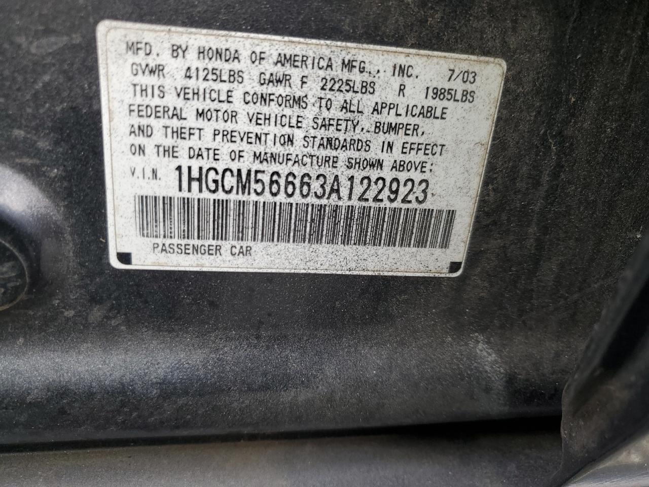 2003 HONDA ACCORD