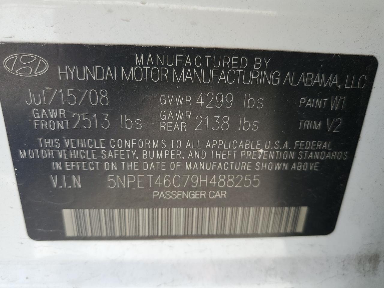 2009 HYUNDAI SONATA