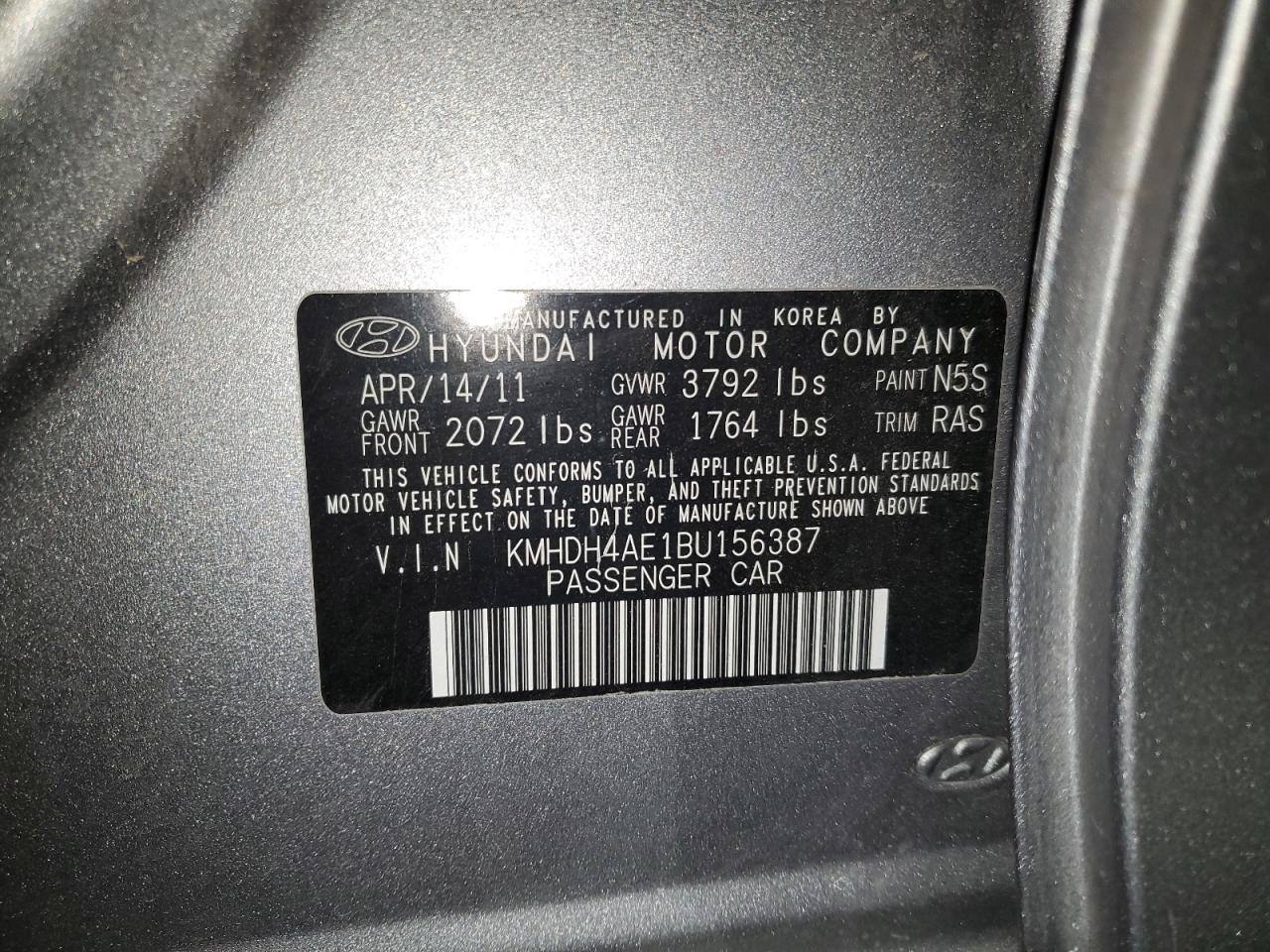 2011 HYUNDAI ELANTRA