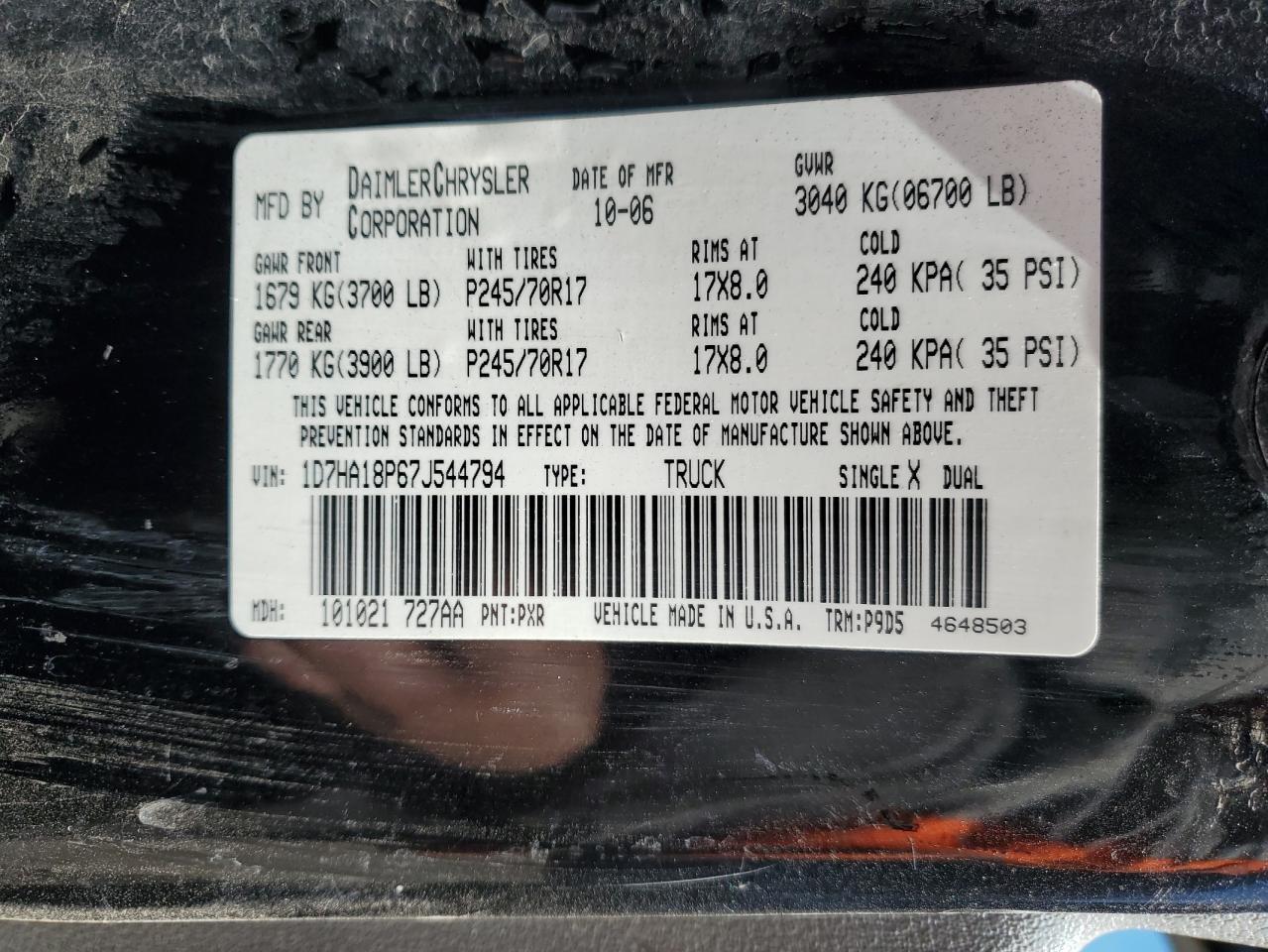 2007 DODGE RAM 1500