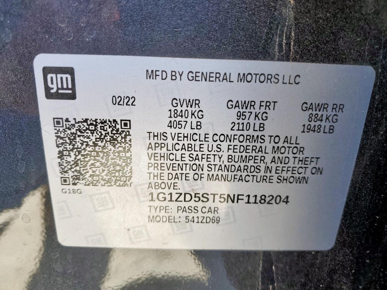 2022 CHEVROLET MALIBU