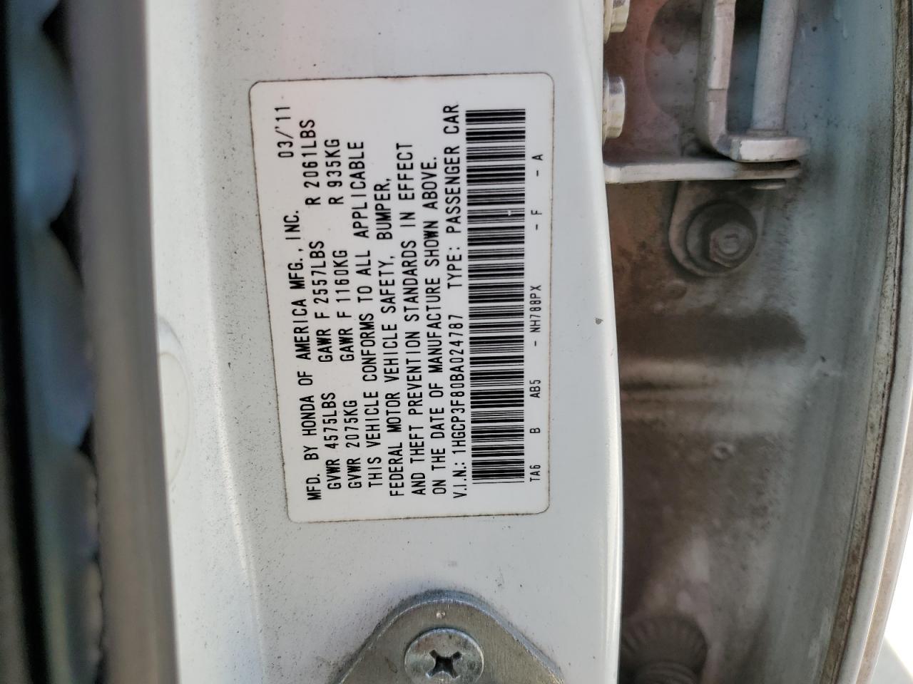 2011 HONDA ACCORD