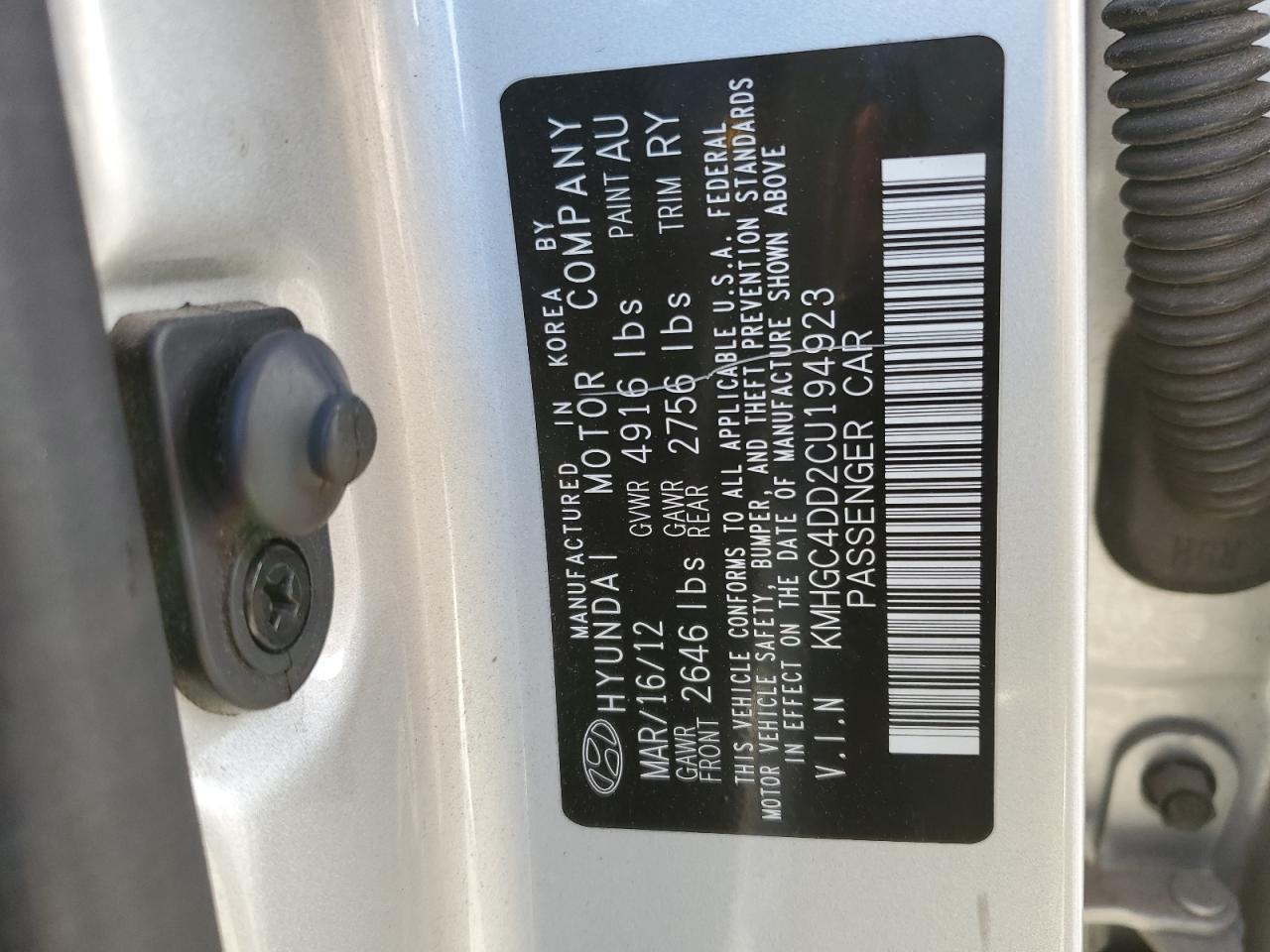 2012 HYUNDAI GENESIS