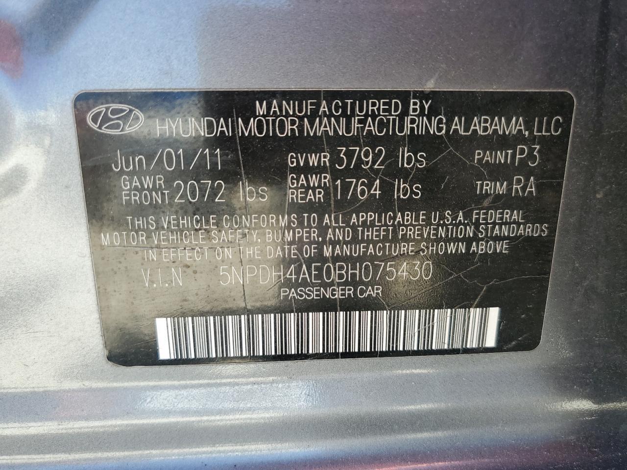 2011 HYUNDAI ELANTRA