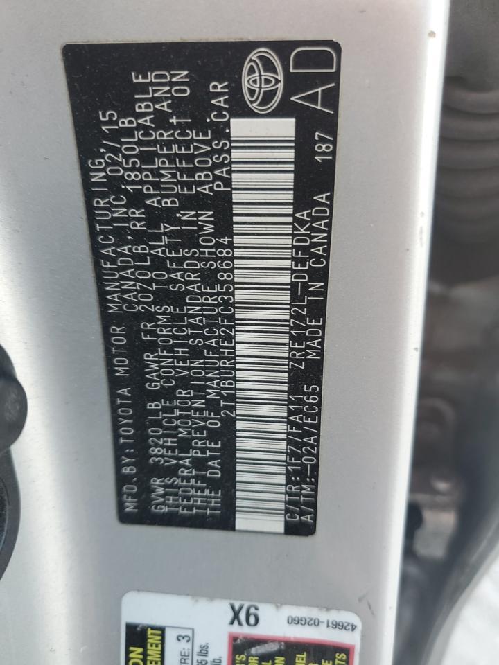 2015 TOYOTA COROLLA