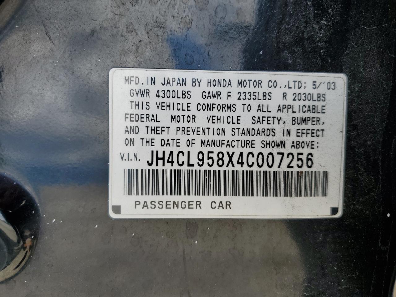 2004 ACURA TSX