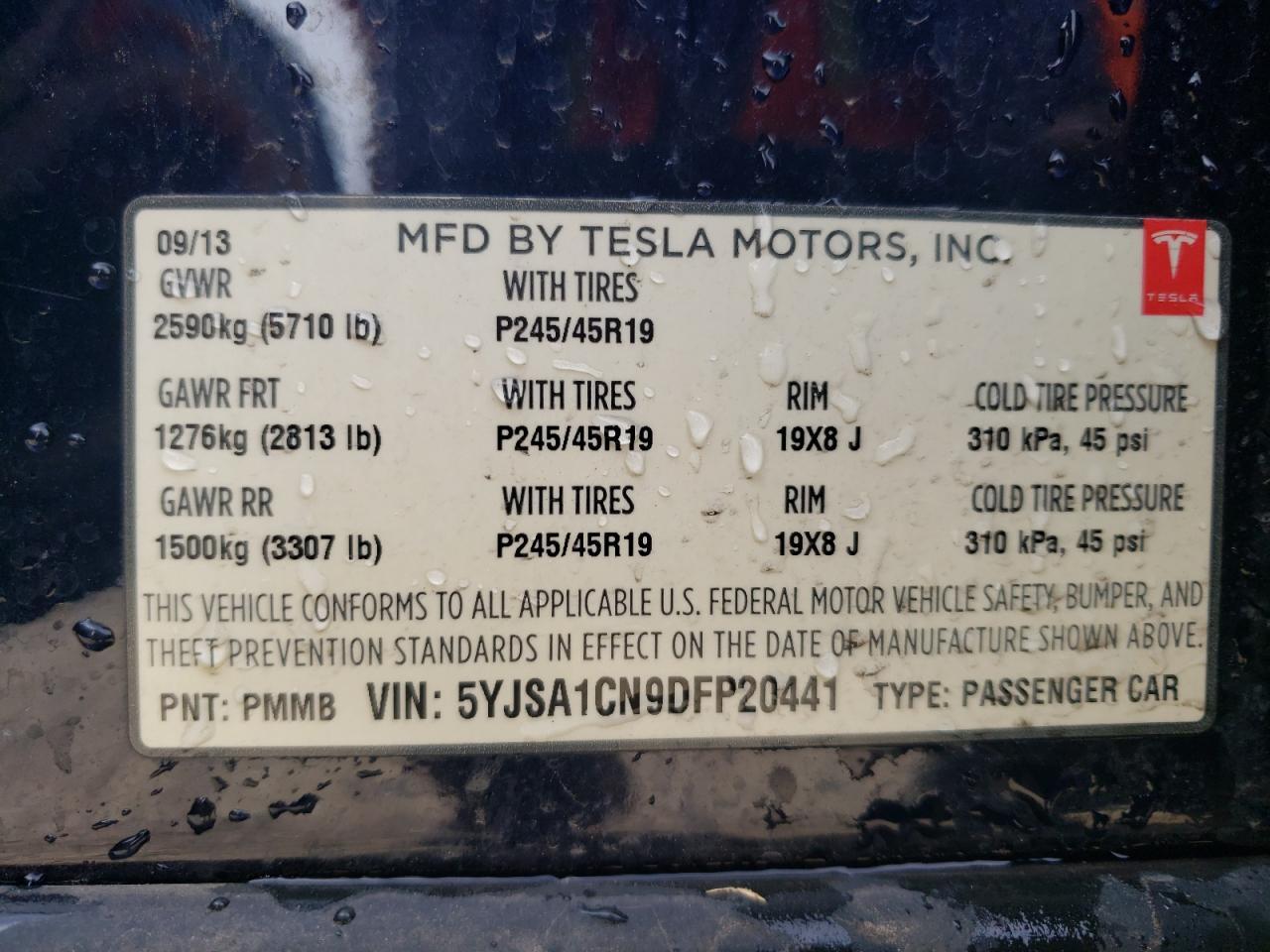 2013 TESLA MODEL S