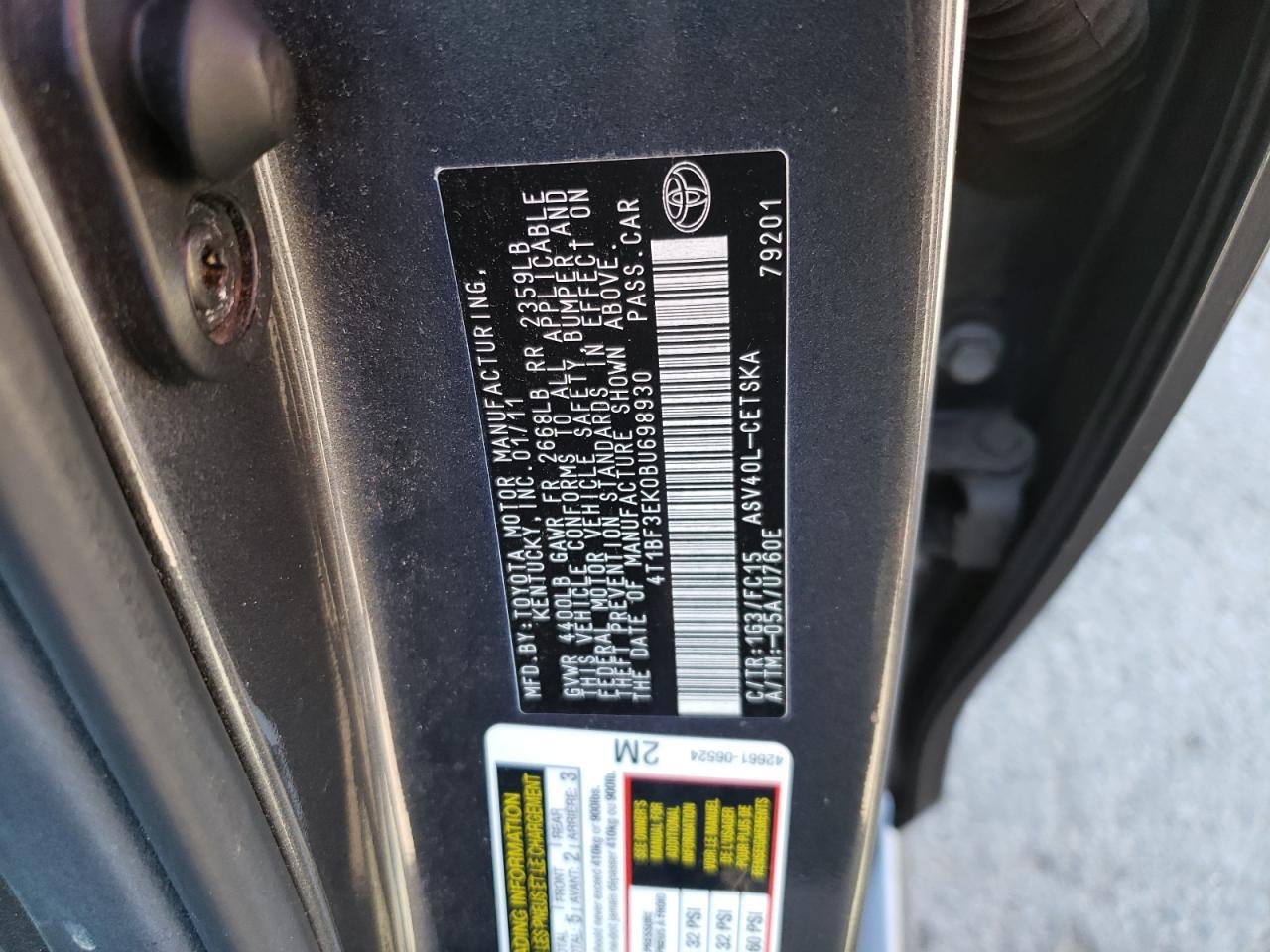 2011 TOYOTA CAMRY