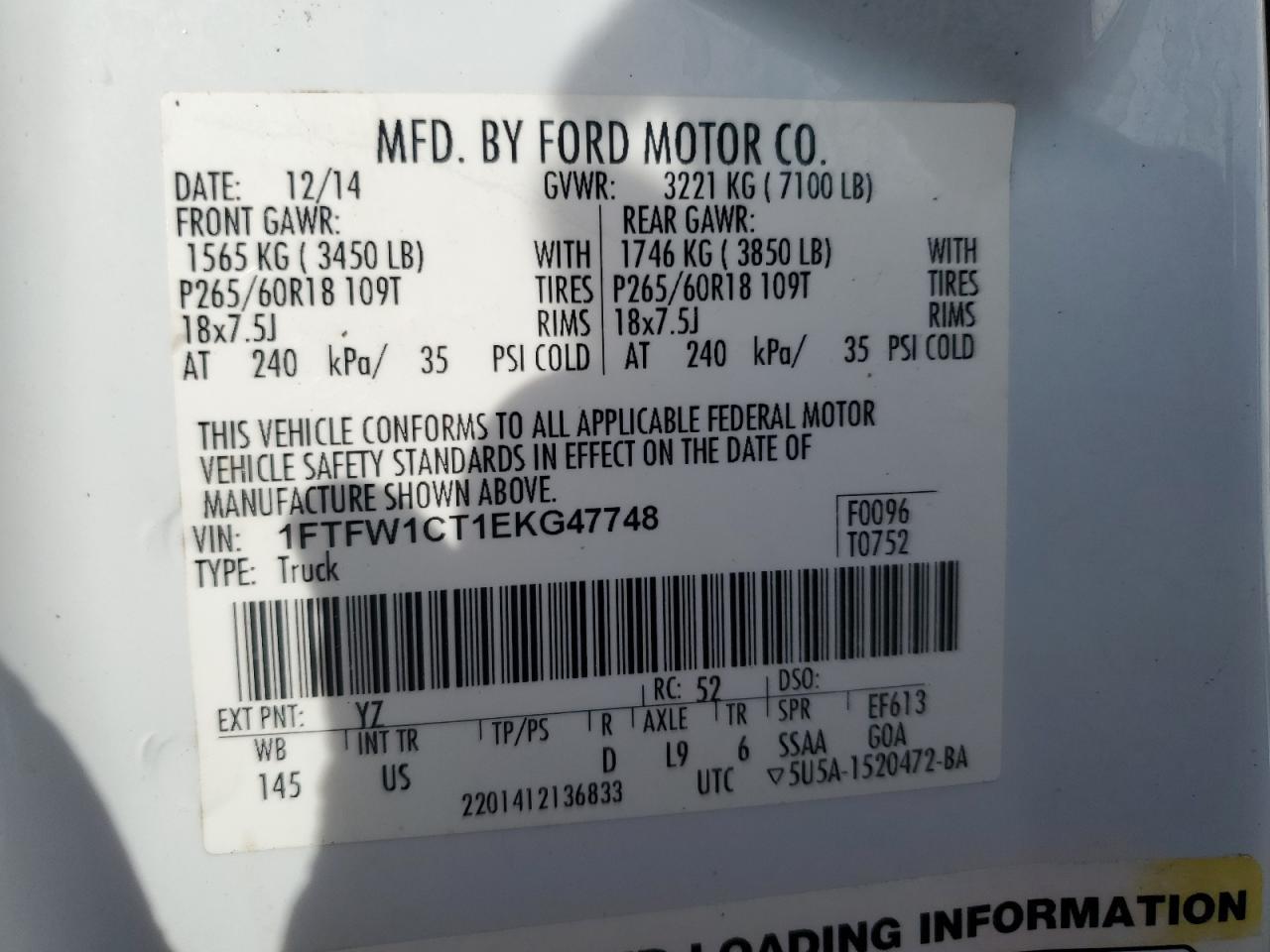 2014 FORD F-150 Lightning