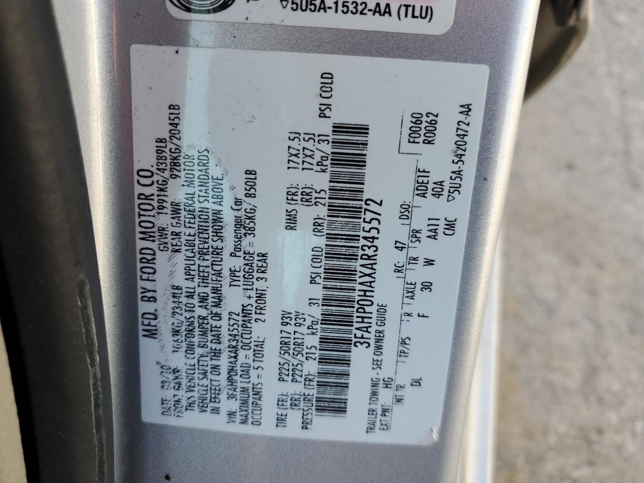 2010 FORD FUSION